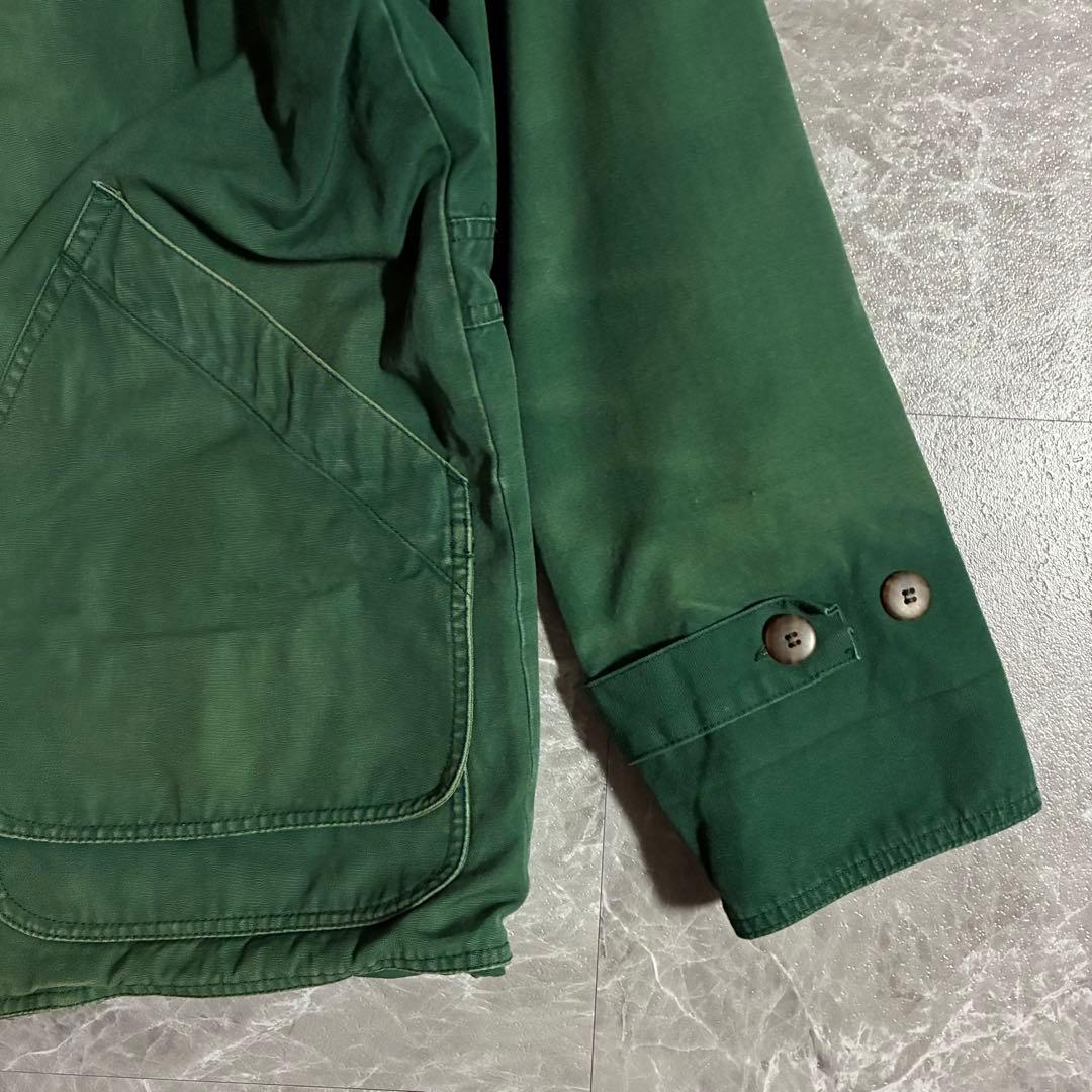 90sヴィンテージ ハンティングジャケットフェードグリーン カバーオールXS短丈