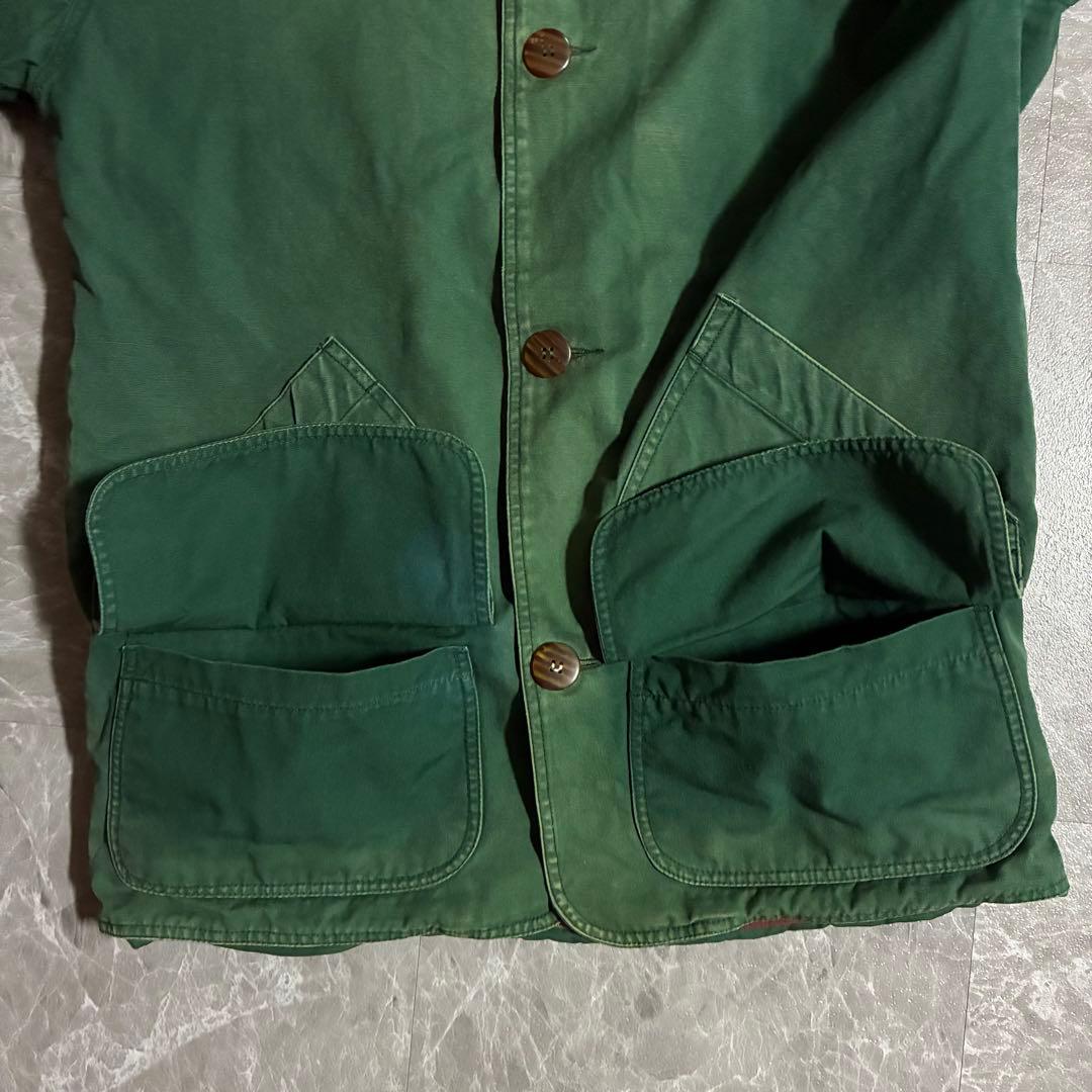 90sヴィンテージ ハンティングジャケットフェードグリーン カバーオールXS短丈