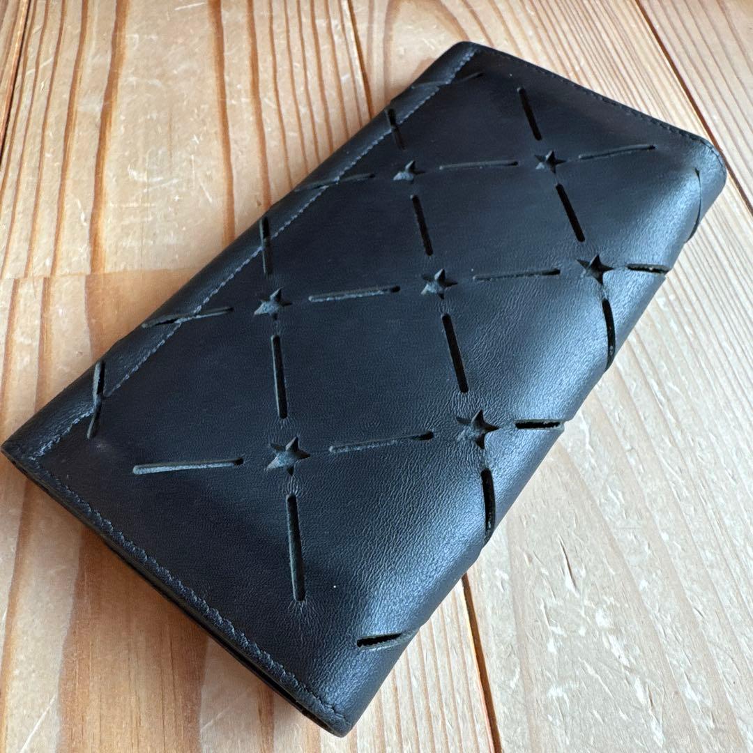【レア＆極美品】IL BISONTE スターパンチングWフラップ 長財布☆