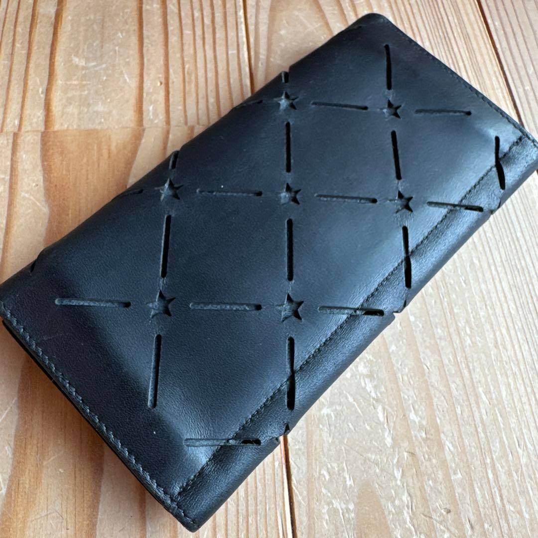 【レア＆極美品】IL BISONTE スターパンチングWフラップ 長財布☆