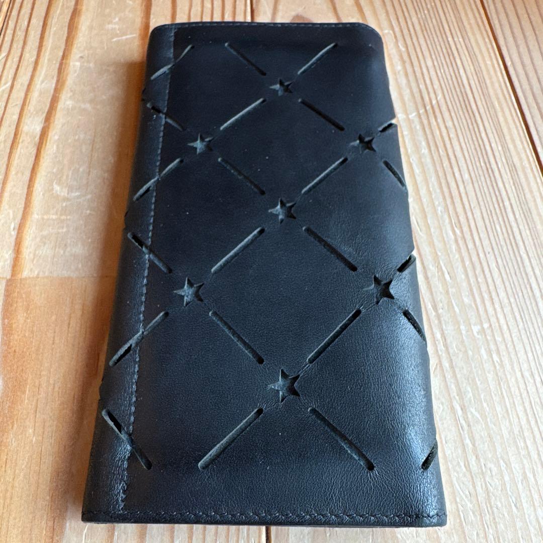 【レア＆極美品】IL BISONTE スターパンチングWフラップ 長財布☆