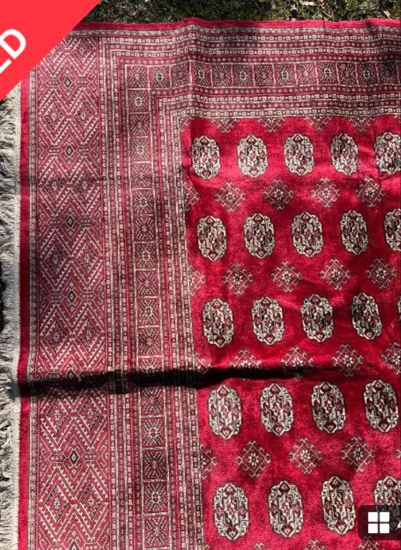 ラグ カーペット キリム 絨毯 ビンテージラグ 幾何学 赤茶 ベルギー製