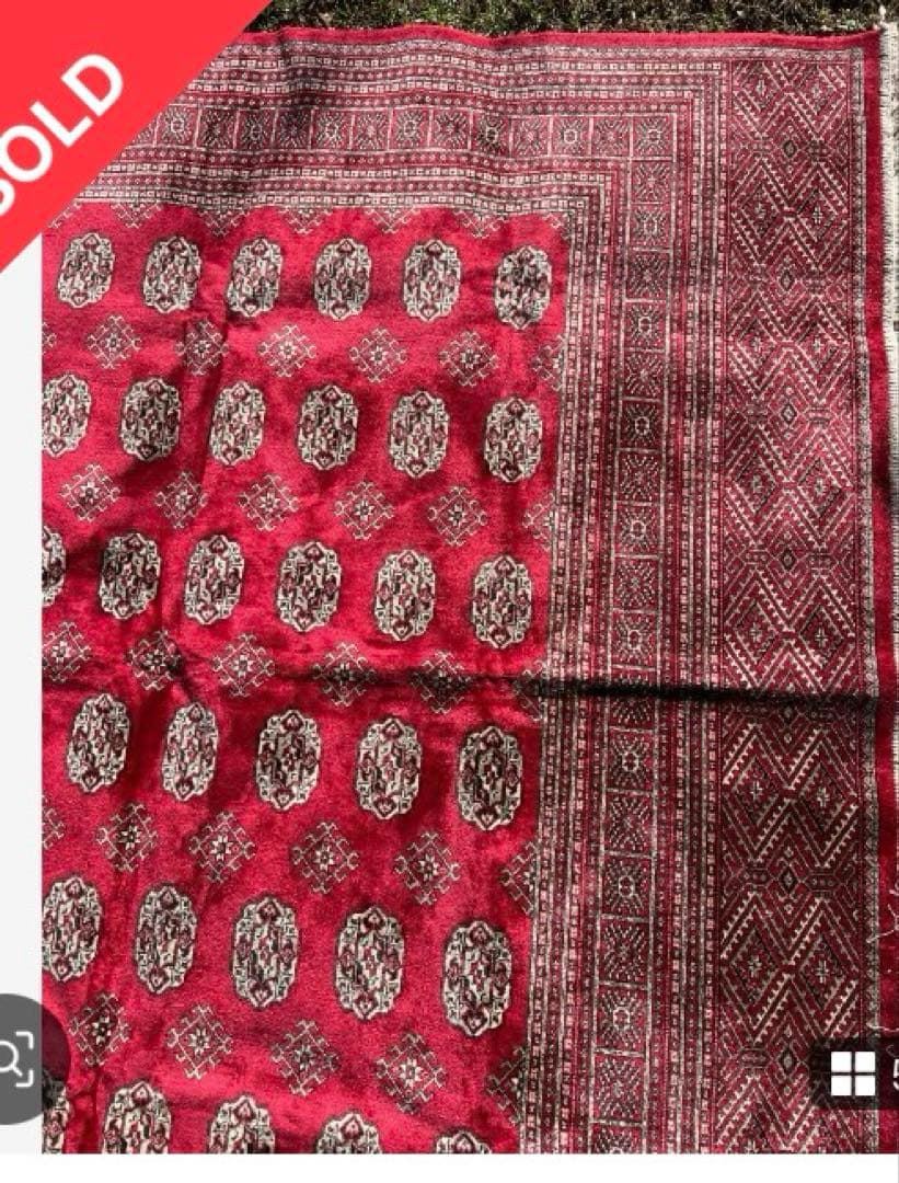 ラグ カーペット キリム 絨毯 ビンテージラグ 幾何学 赤茶 ベルギー製