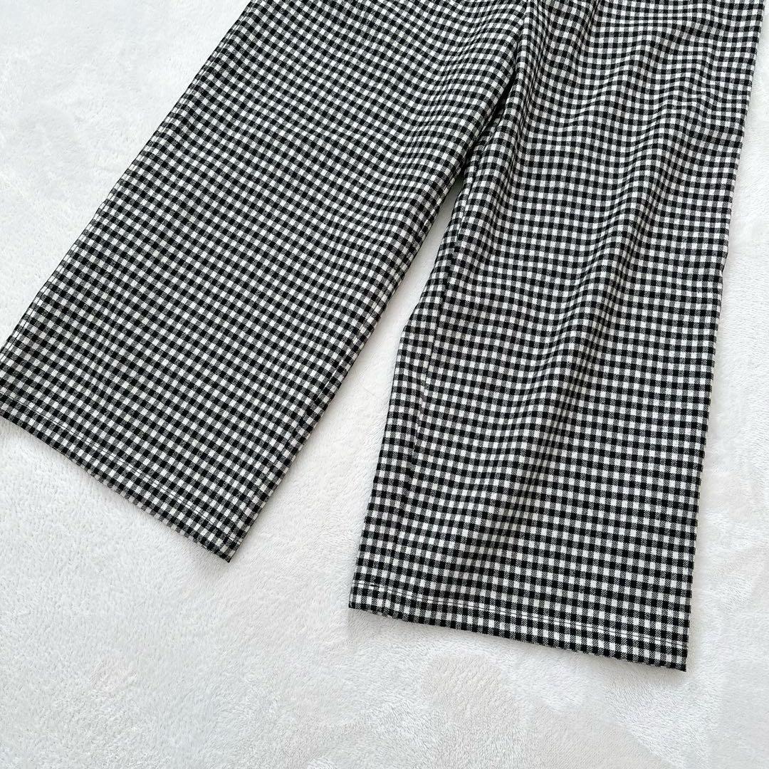 【美品】BEARDSLEY ビアズリー　ウエストリブ　チェックワイドパンツ　S