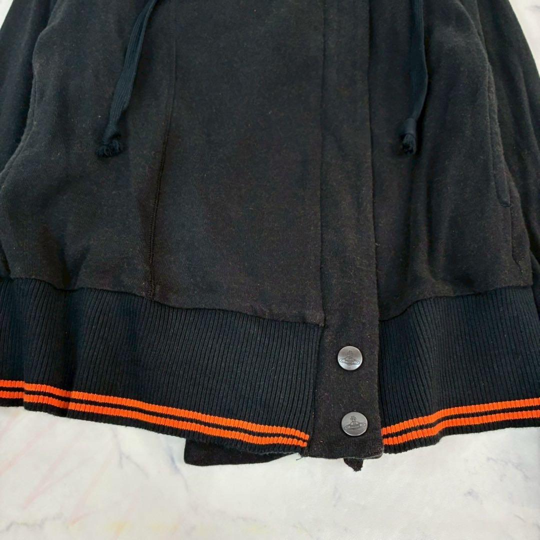 ヴィヴィアンウエストウッド　変形パーカー　オーブ刺繍　ビックカラー　ジップ