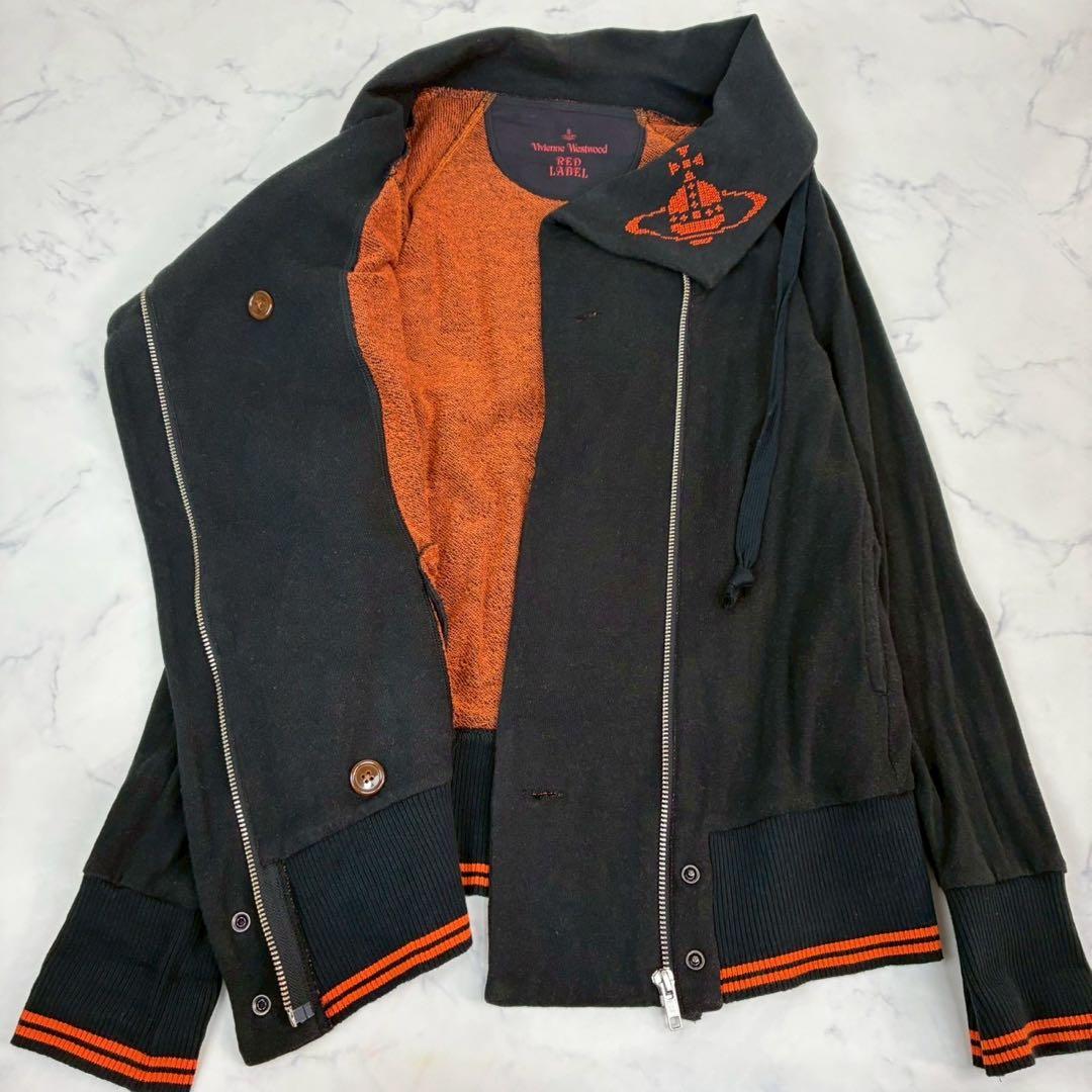 ヴィヴィアンウエストウッド　変形パーカー　オーブ刺繍　ビックカラー　ジップ