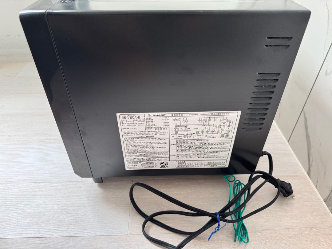SHARP オーブンレンジ RE-V80A-B ブラック 動作確認済み
