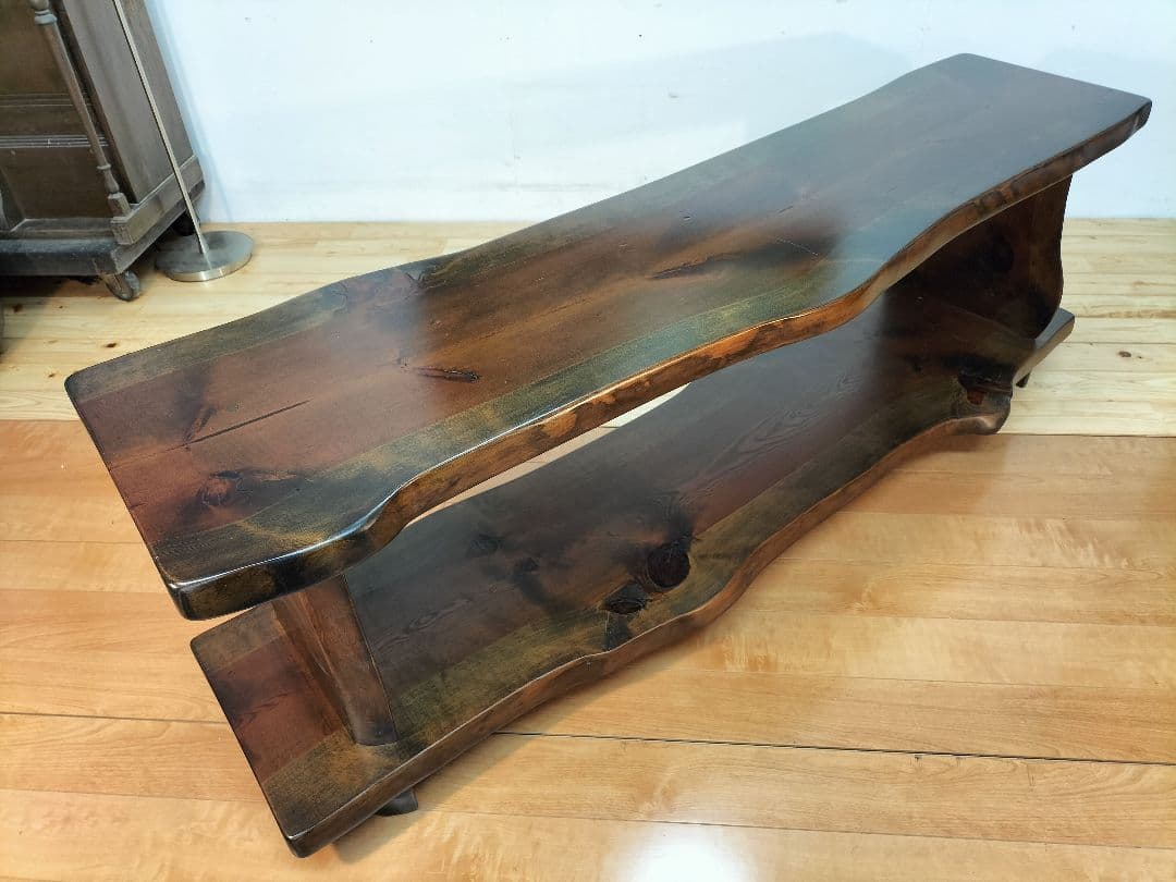 松の木　耳付き一枚板　テーブル　テレビ台