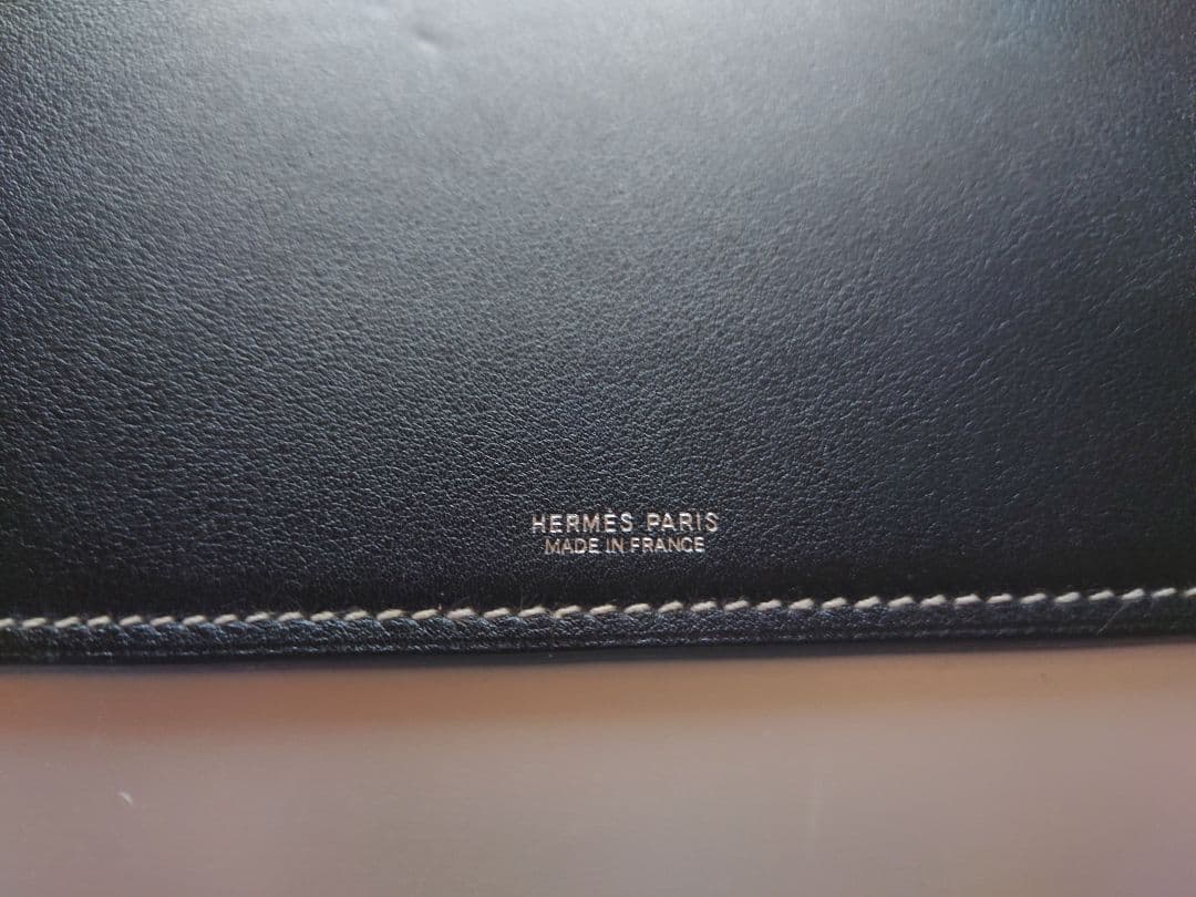 【 HERMES 】エルメス マウスパッド レザー ブラックxブルー