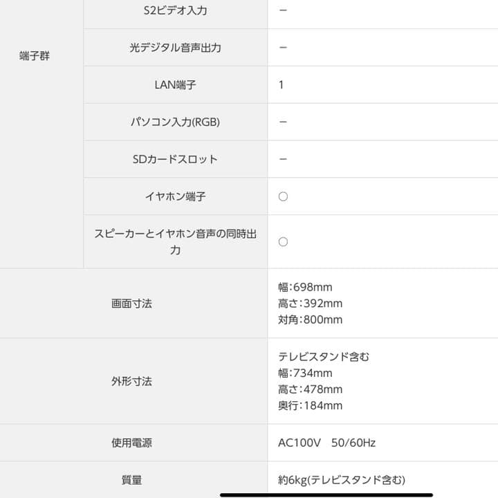 テレビ Panasonic VIERA C320 TH-32C320