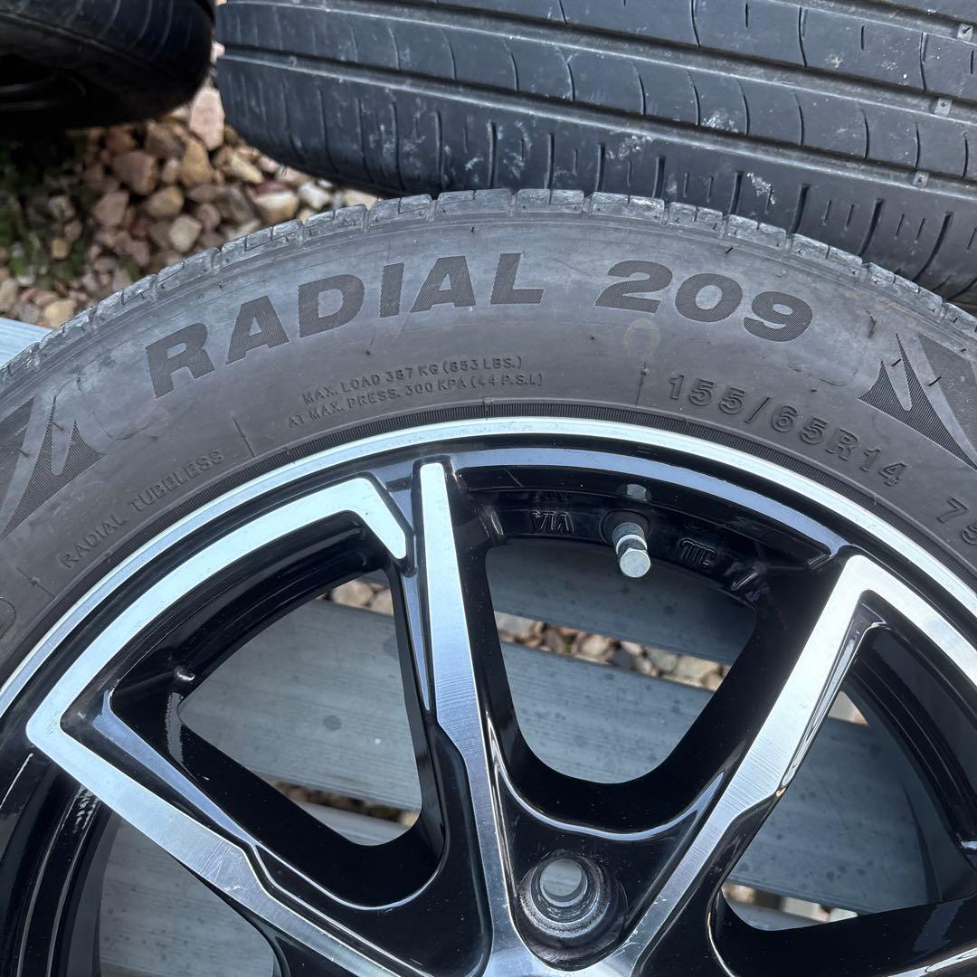 ホイールPW-S8 14x4.5、タイヤ155/65R14 MINERVA