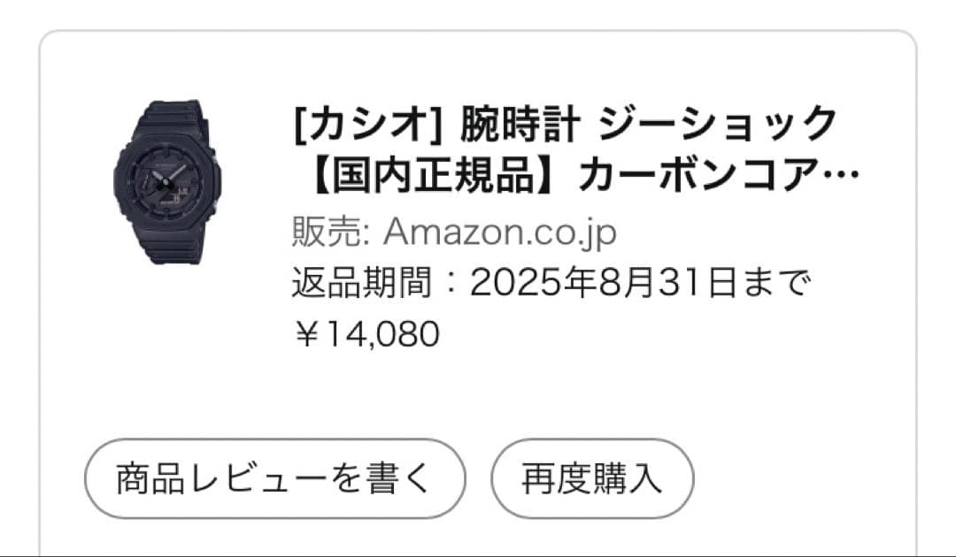 試着のみ CASIO G-SHOCK GA-2100 オールブラック