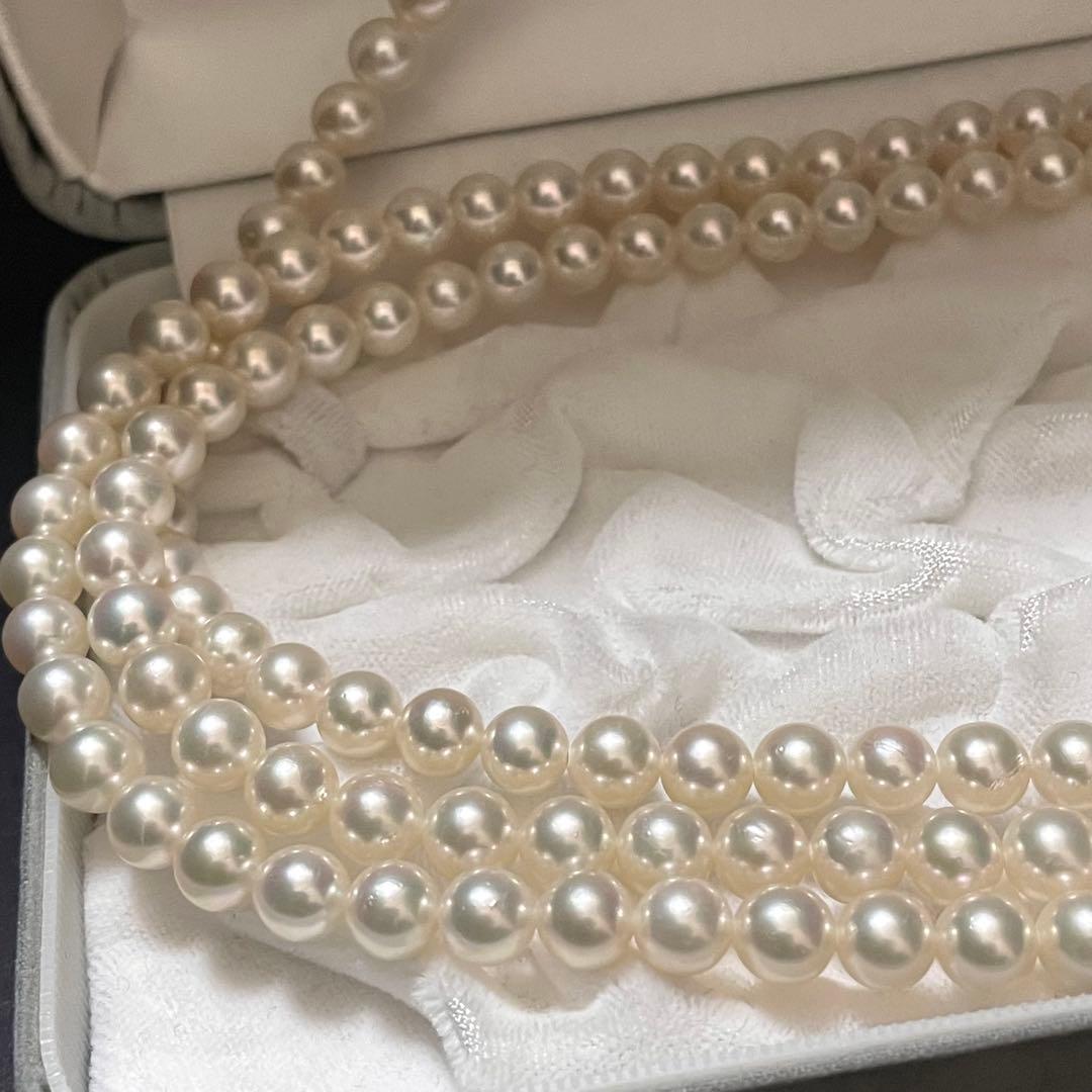 ゆゆゆ様おまとめページ【美品✨テリ良】あこや真珠 ロングネックレス パール 3連