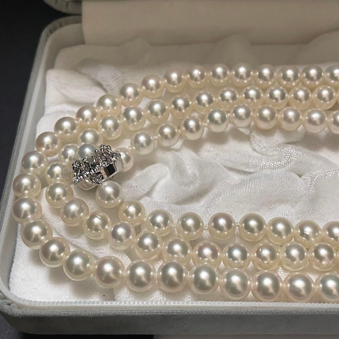ゆゆゆ様おまとめページ【美品✨テリ良】あこや真珠 ロングネックレス パール 3連
