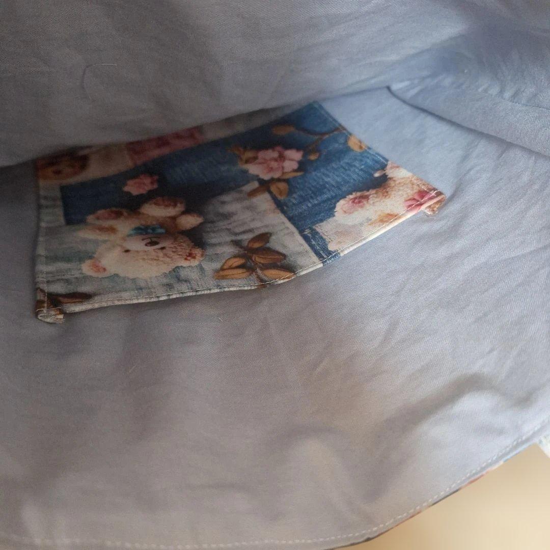 激レアパグパネル生地　ハンドメイド　まちなしバッグ　フラットポーチ