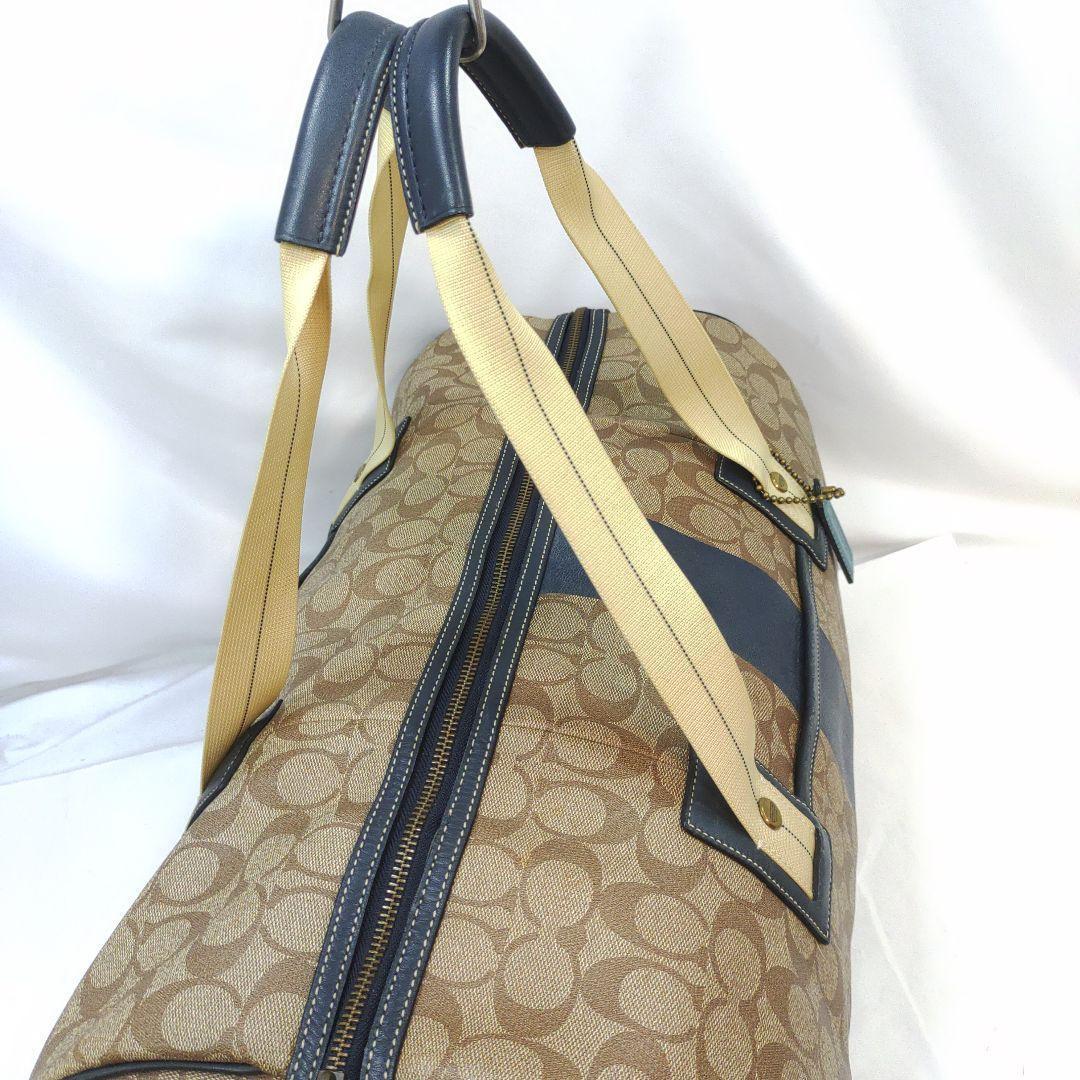 【美品】コーチ ボストンバッグ 2way ショルダー レザー×PVC ヘリテージ