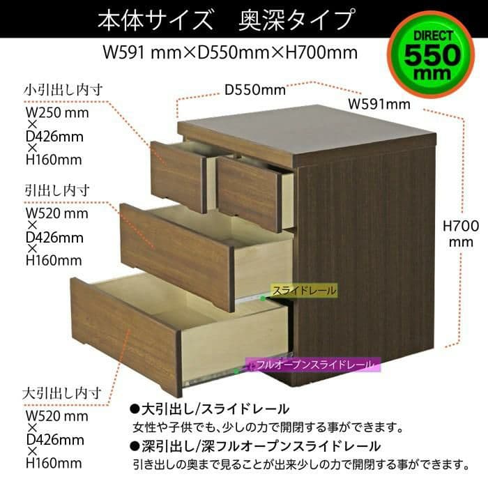 【kazu8tami】大川家具 木製クローゼットチェストキャスター付き