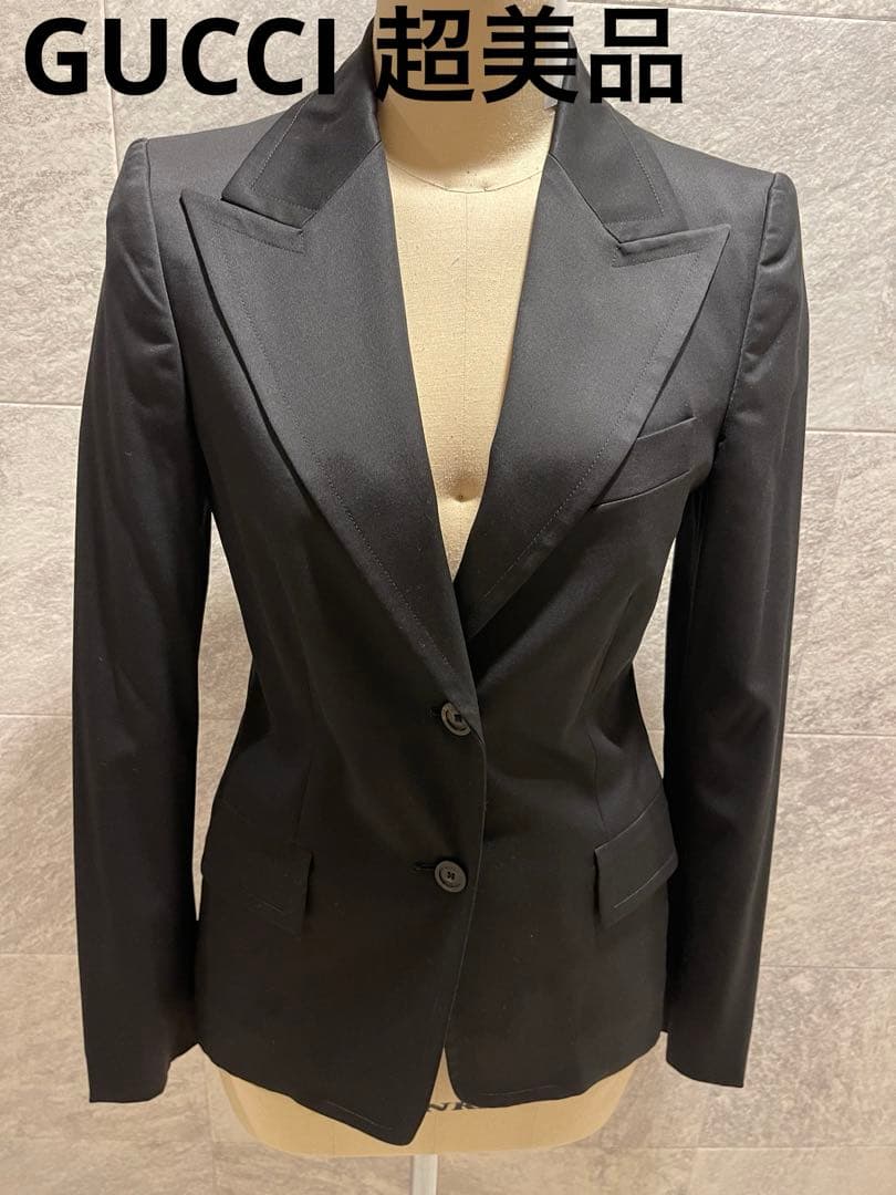 【YUKO】GUCCI ブラック テーラードジャケット 超美品 ウール