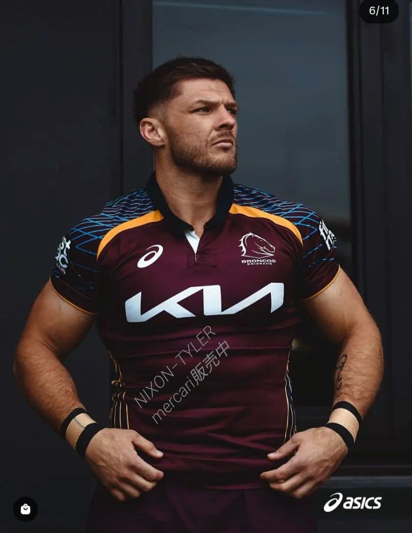 【海外Ｌサイズ】NRL ブリスベン・ブロンコス 2025キャプテンズランジャージ
