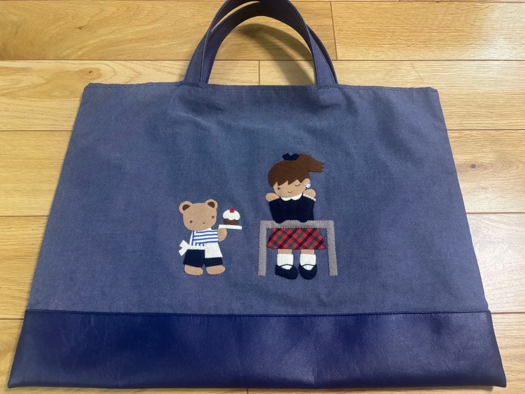 ファミリア　familiar デニムバッグ　トート　美品