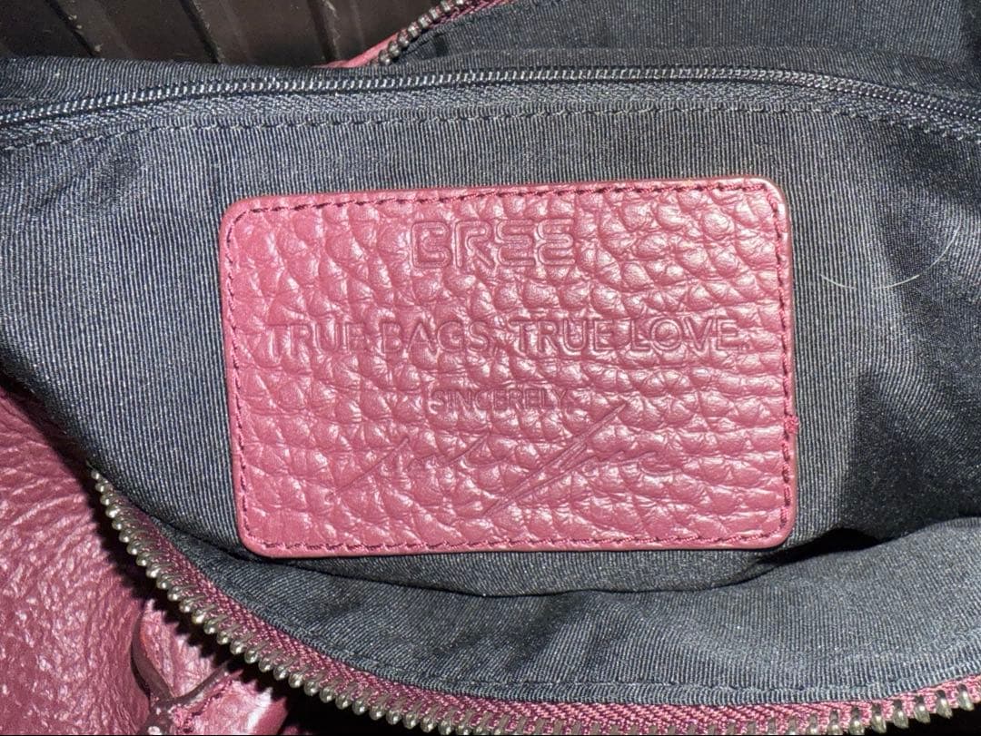 BREE ボルドー×ブルー レザーハンドバッグ トートバッグ A4 ビジネス