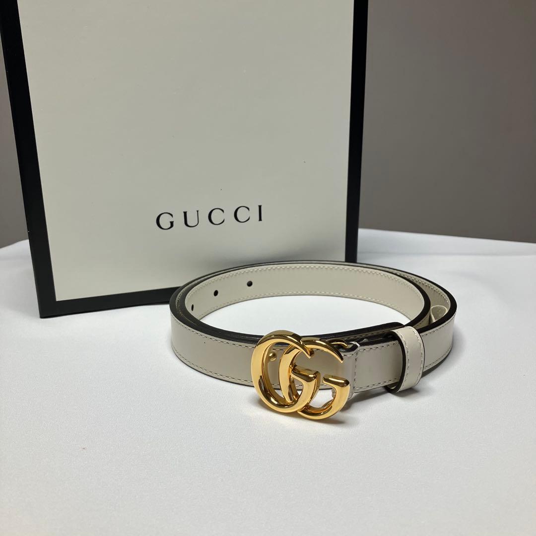 【専用❣️】GUCCI／レザーベルト／ダブルGロゴ