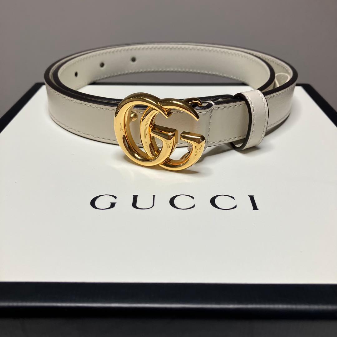 【専用❣️】GUCCI／レザーベルト／ダブルGロゴ