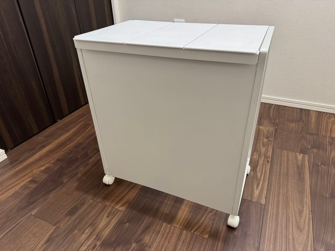 蓋付き目隠し分別ダストワゴン タワー 3分別