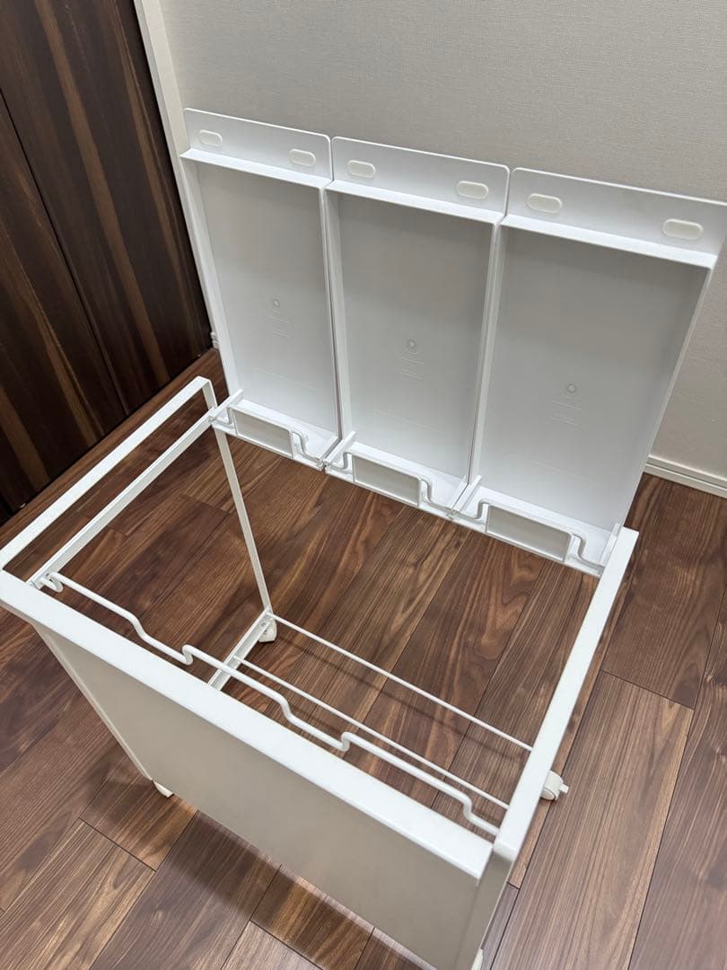 蓋付き目隠し分別ダストワゴン タワー 3分別