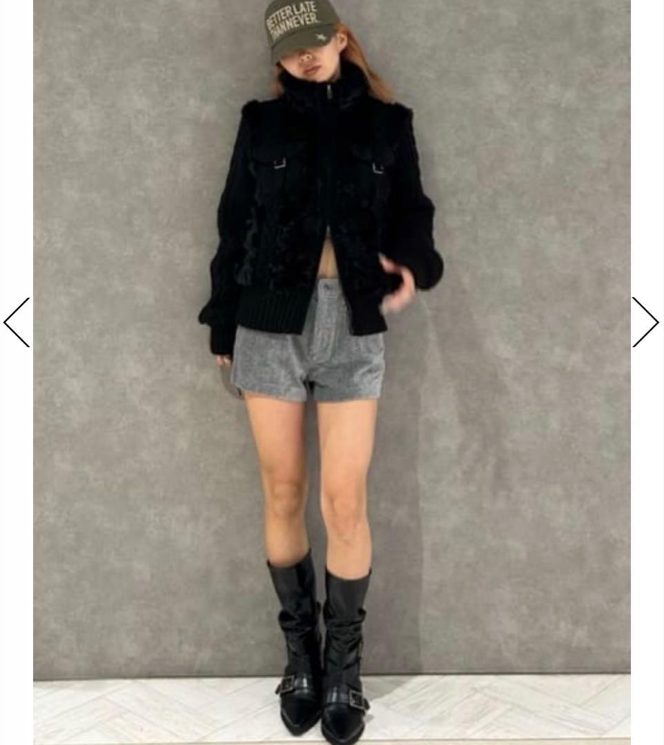 lagua gem ケーブルファーニットブルゾン　ブラック黒　ラグアジェムy2k