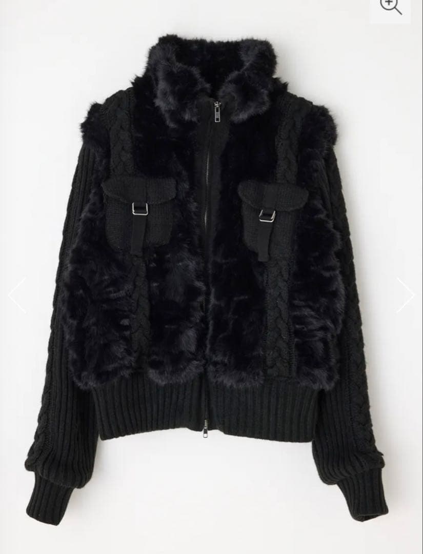 lagua gem ケーブルファーニットブルゾン　ブラック黒　ラグアジェムy2k