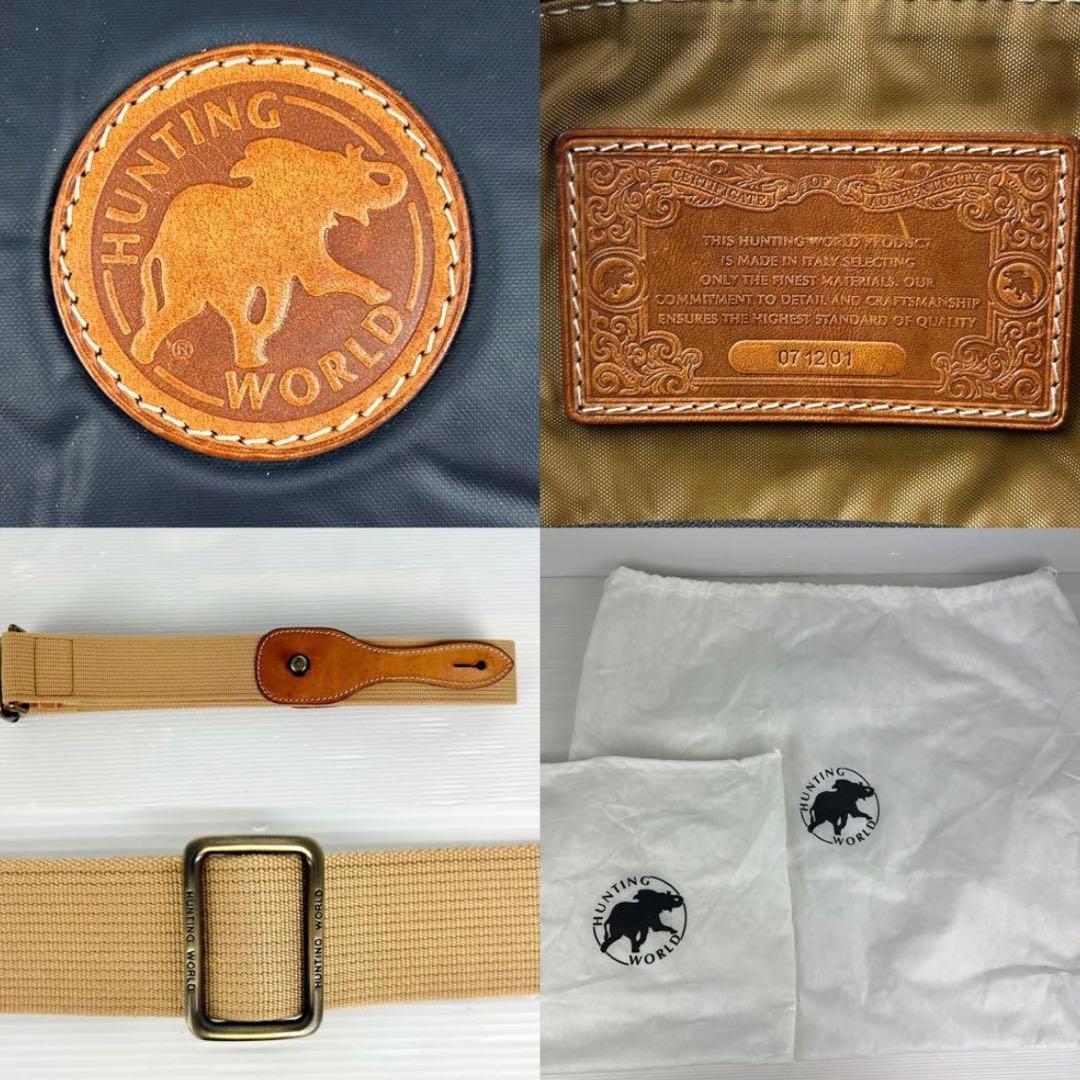 HUNTING WORLD ボストンバッグ ネイビー 2way バチュークロス