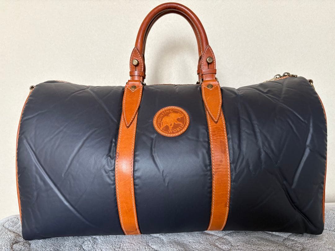 HUNTING WORLD ボストンバッグ ネイビー 2way バチュークロス