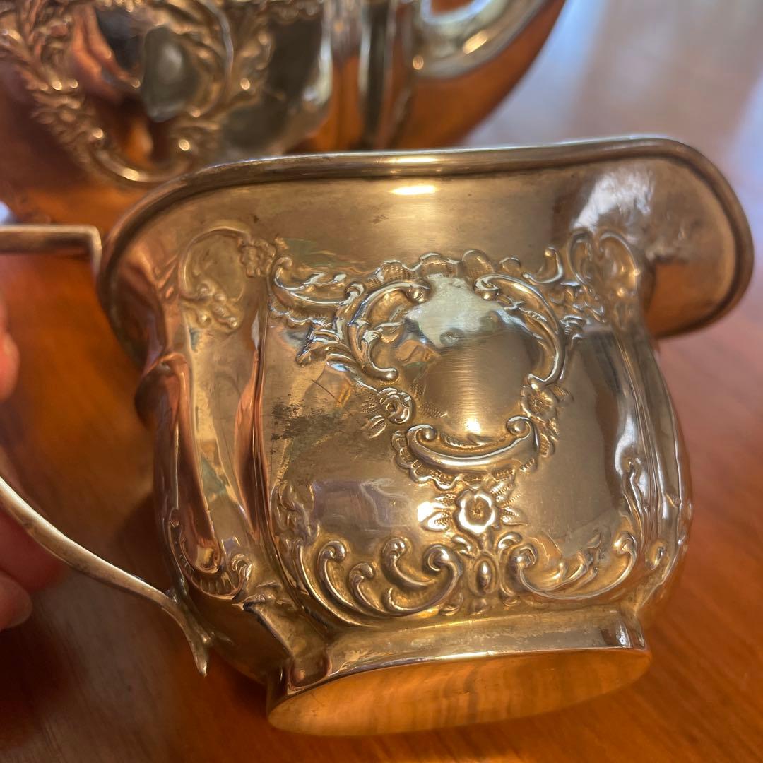 英国製　純銀　アンティーク ティーセット 3点セット