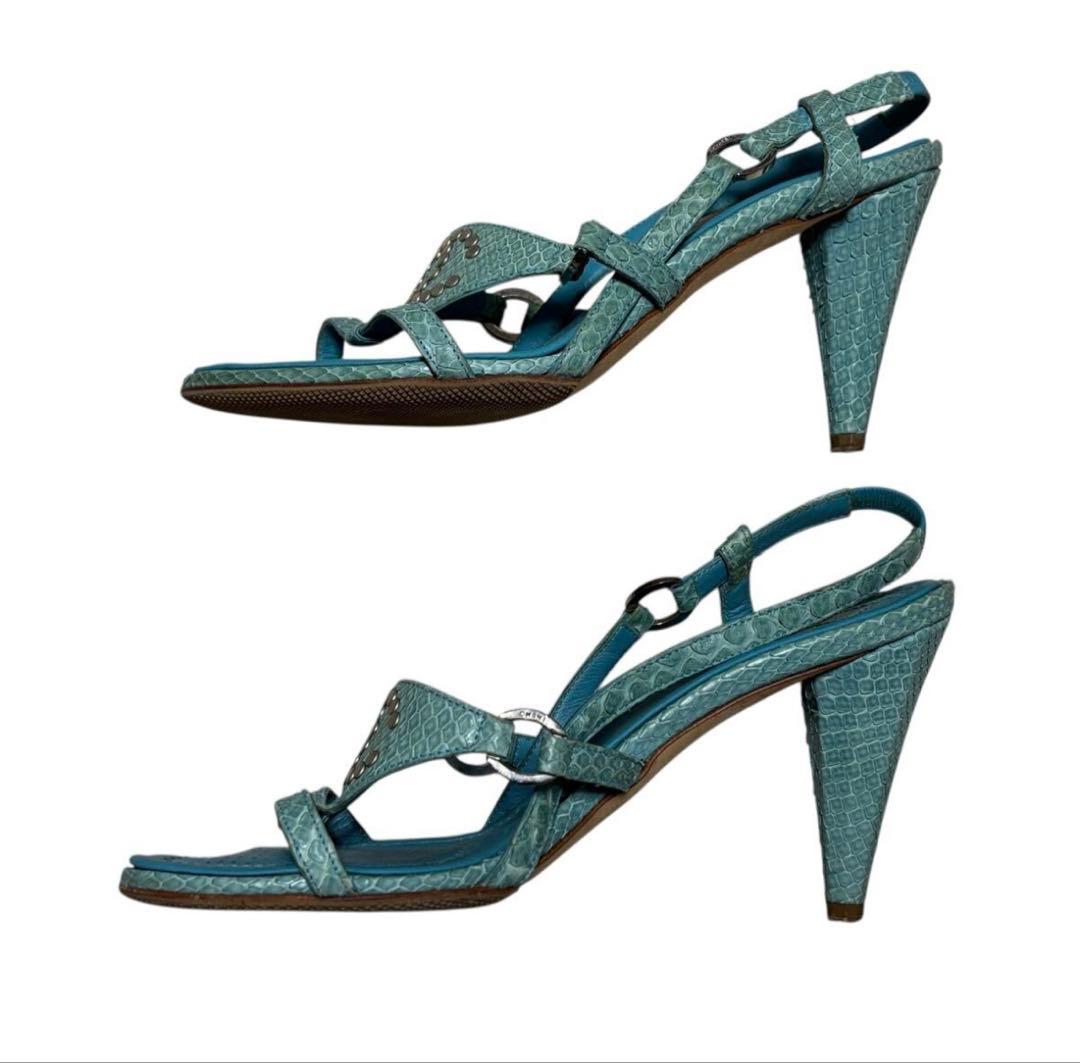 CHANEL シャネル ココマーク スタッズ サンダル 37 1/2