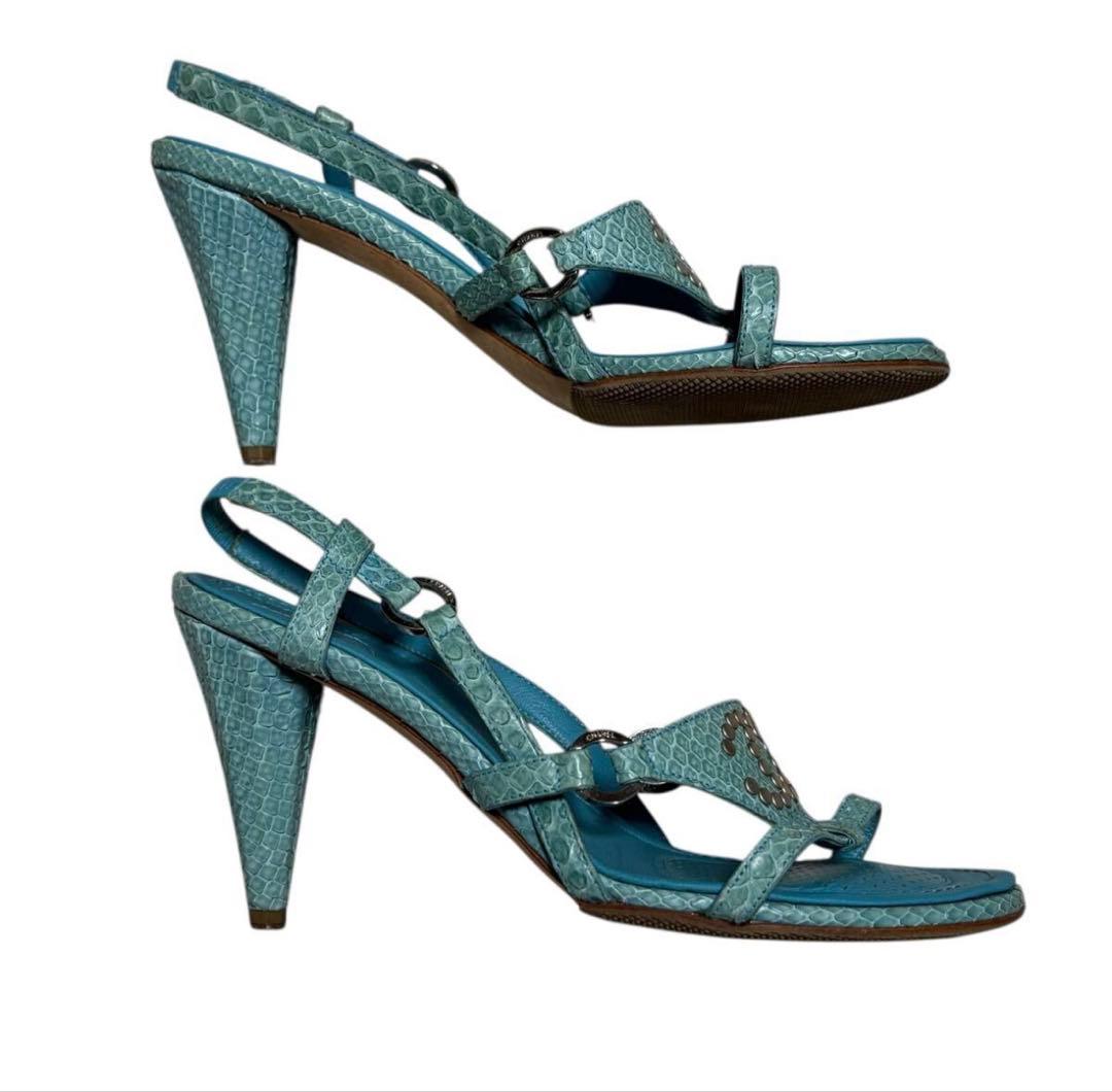 CHANEL シャネル ココマーク スタッズ サンダル 37 1/2