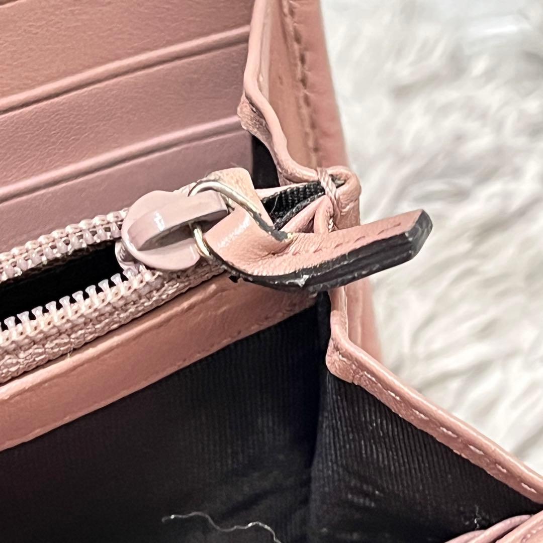 美品✨GUCCI マイクロシマ　くすみピンクベージュ　インターロッキング金具