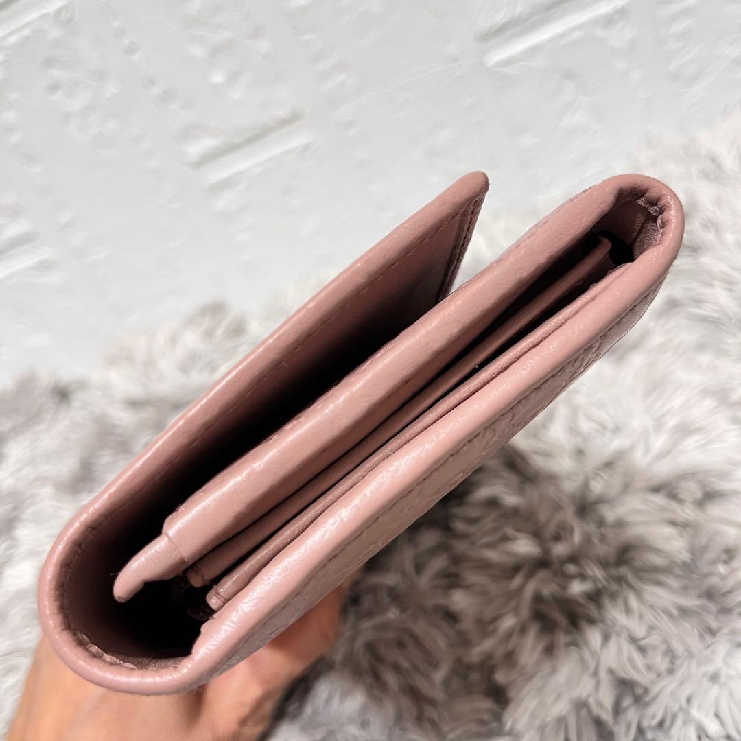 美品✨GUCCI マイクロシマ　くすみピンクベージュ　インターロッキング金具