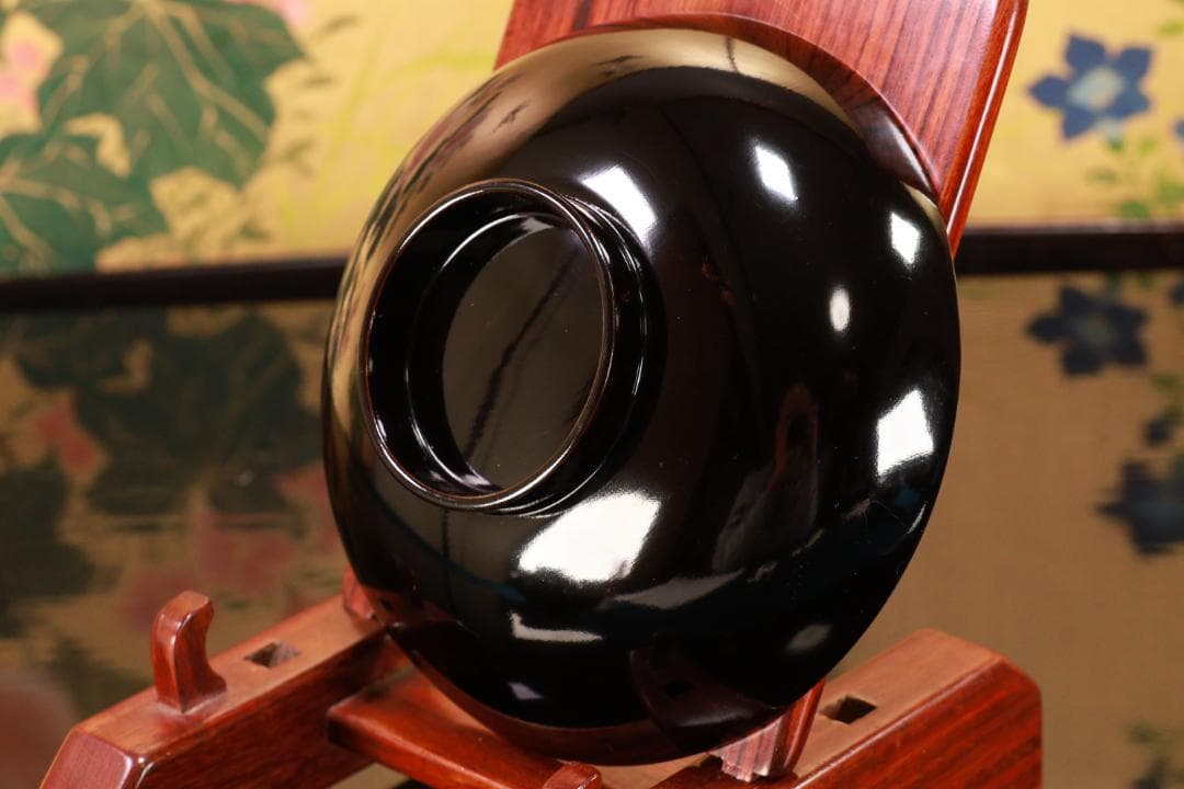 ラミー、BJ123　時代輪島塗　瓢箪図蒔絵　吸物椀　二客　木製 切り金