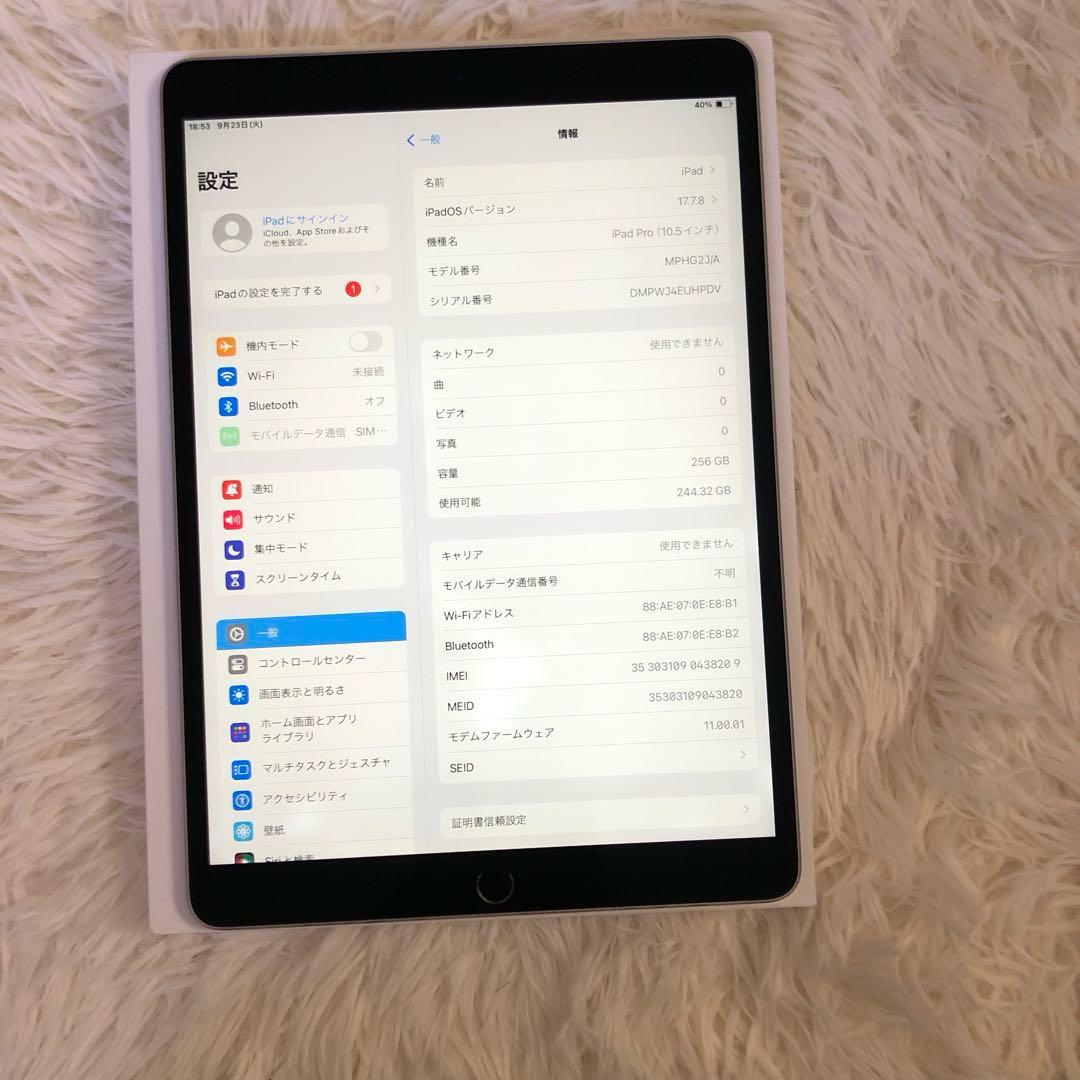 【完動品】iPad Pro 10.5 256GB cellular 【すぐ発送】