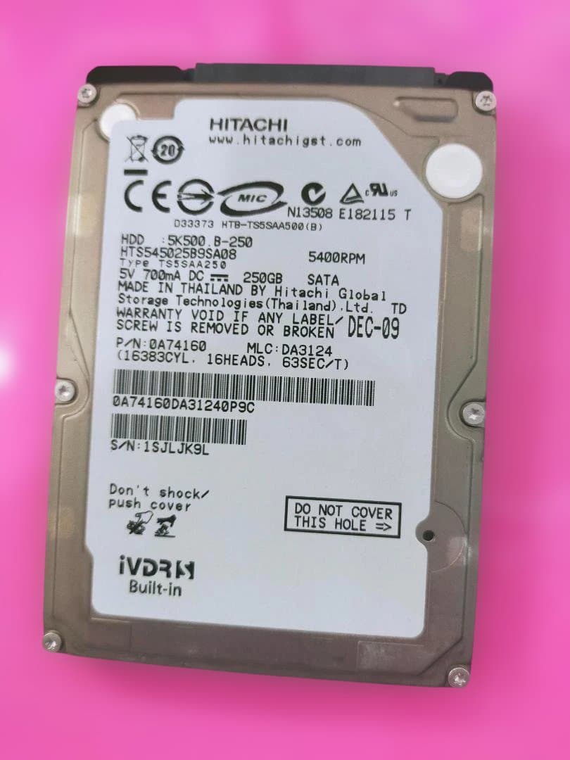 たく　4個セット　２．５インチ　250ＧＢ IVDR-S対応