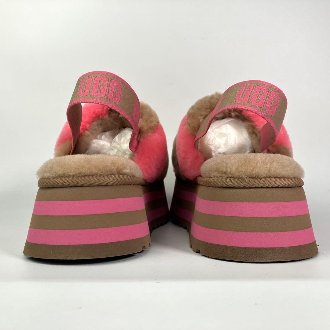 【未使用級】UGG ディスコストライプスライド　バックストラップ　厚底　26cm