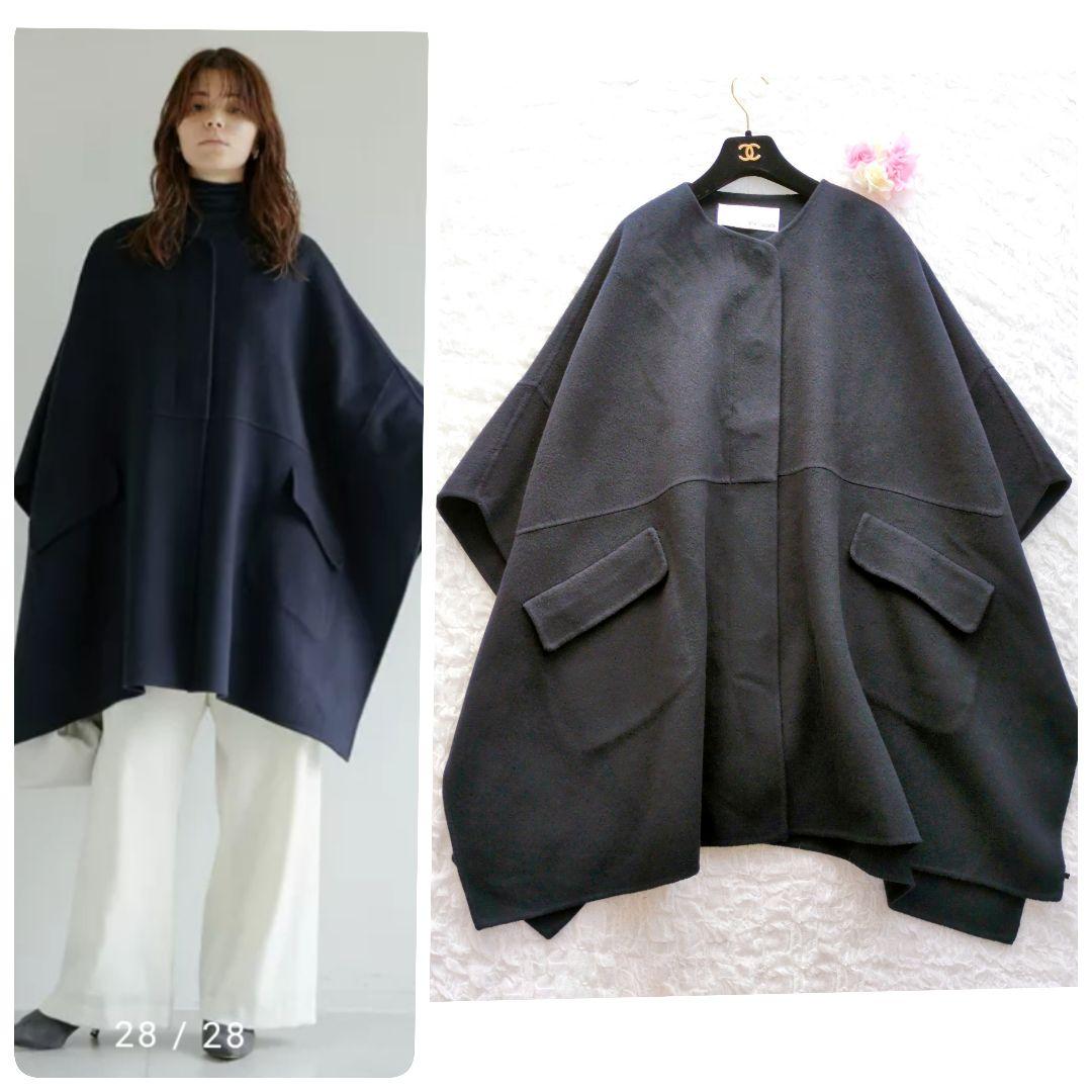 Whim Gazette　カシミヤリバーポンチョ　定価13万