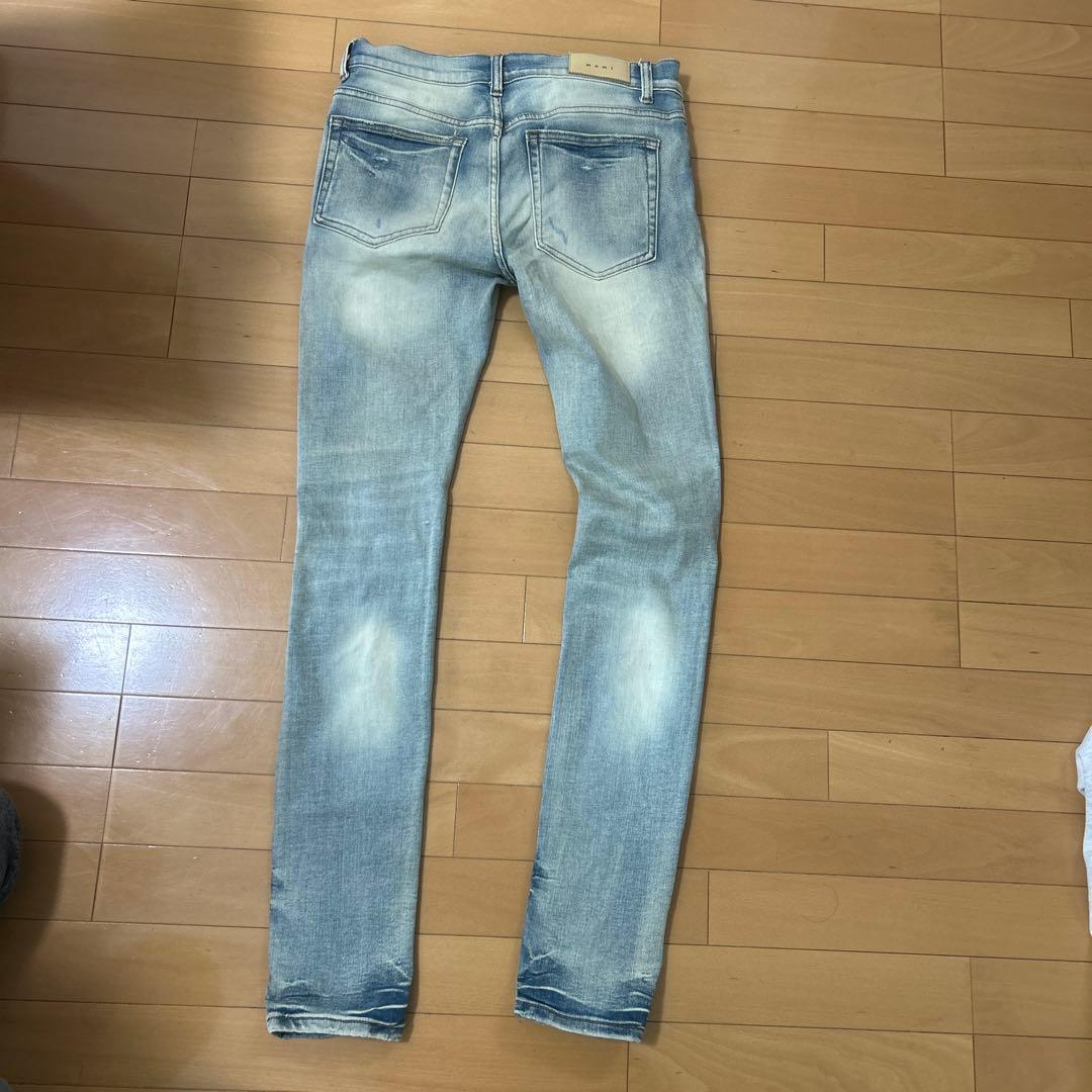 mnml ダメージ加工 スキニージーンズ