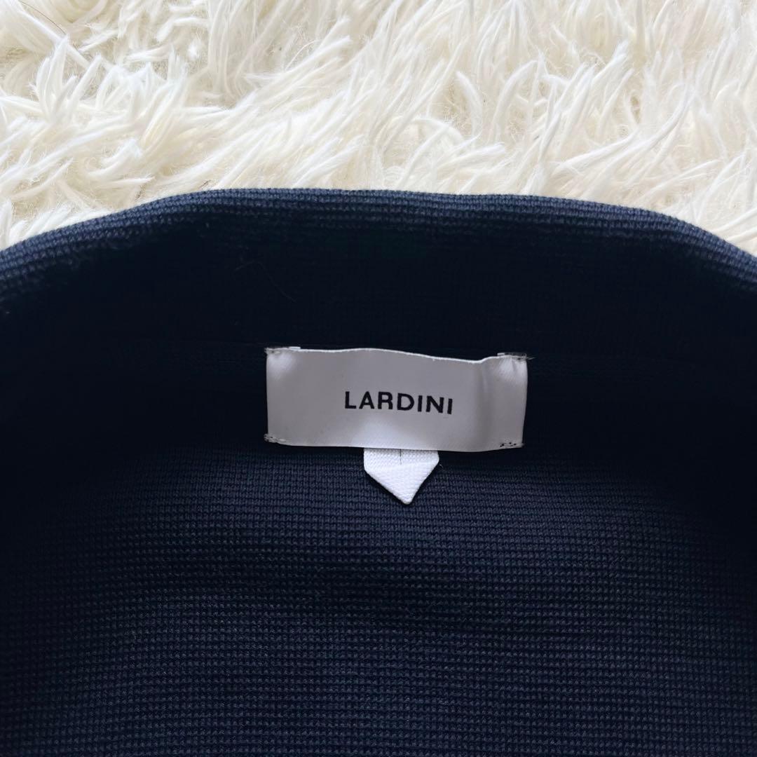 <24ss 極美品>LARDINI ネイビー ダブル ニットジャケットM相当