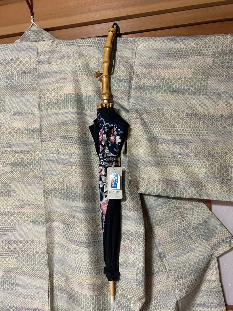 岡重 日傘　京友禅生地　更紗 UVカット 竹製　新品 19,800円
