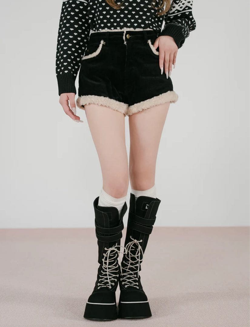 Darich ポイントボアコーデュロイショートパンツ S