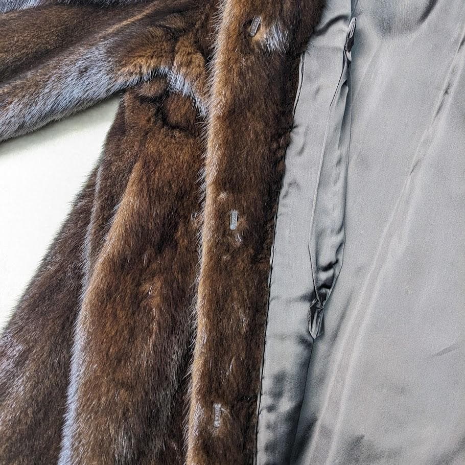 Etude SAGA MINK デミバフ ミンクコート 銀タグ ダークブラウン