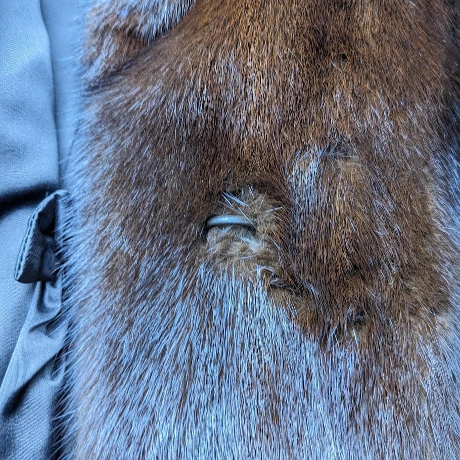 Etude SAGA MINK デミバフ ミンクコート 銀タグ ダークブラウン