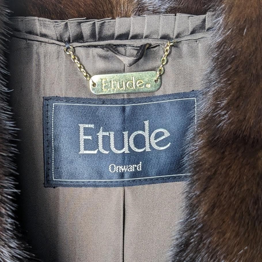 Etude SAGA MINK デミバフ ミンクコート 銀タグ ダークブラウン